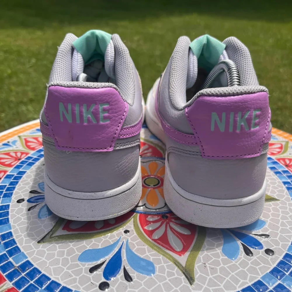 Nike Court Vision Low Next Nature Women 11 White Purple Sneakers FN7141-100 RARE